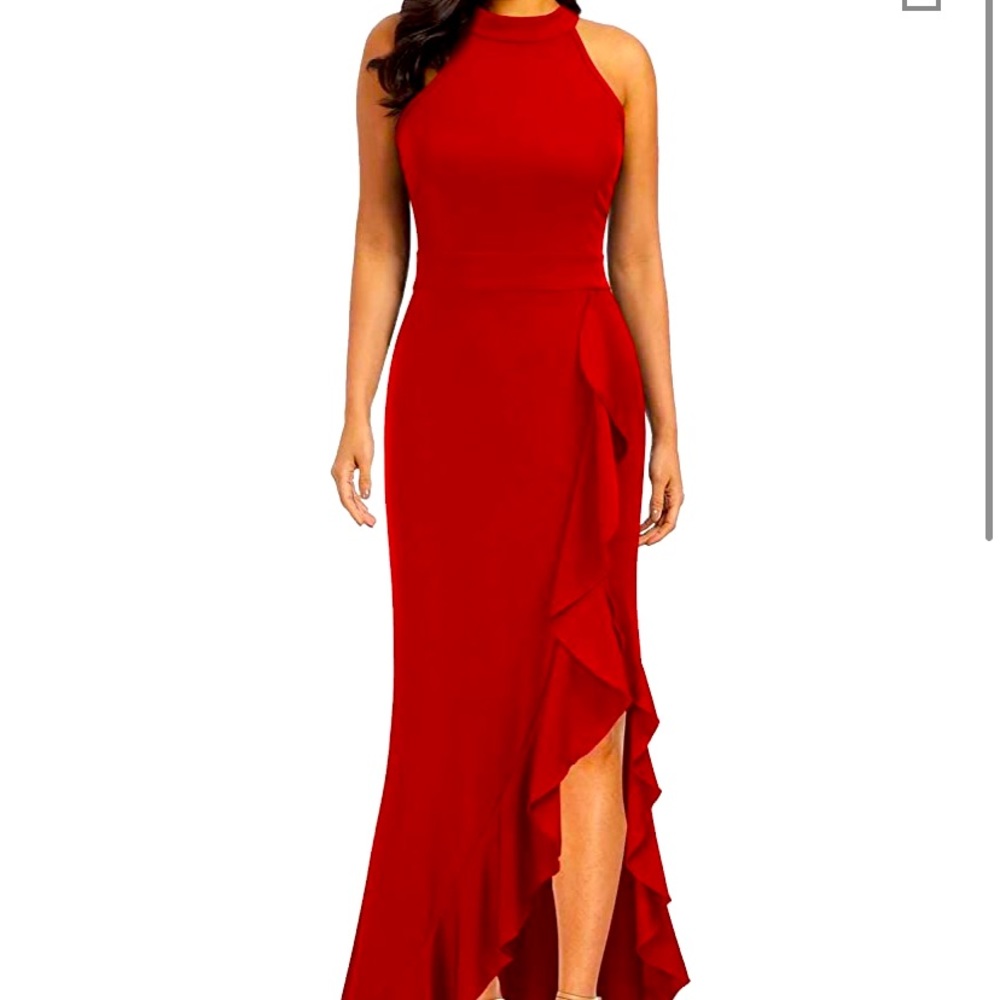 Red Mermaid Cut Dress Small